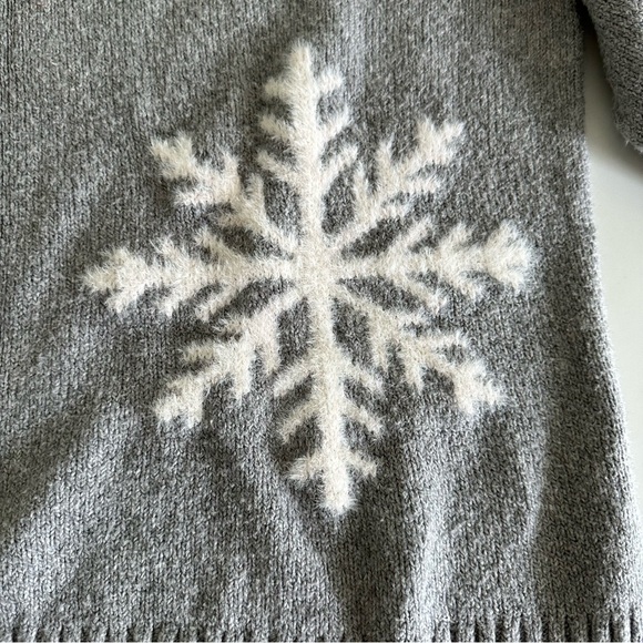 J. Jill Sweater Womens Large Petit Snowflake Chunky Knit - Picture 3 of 7